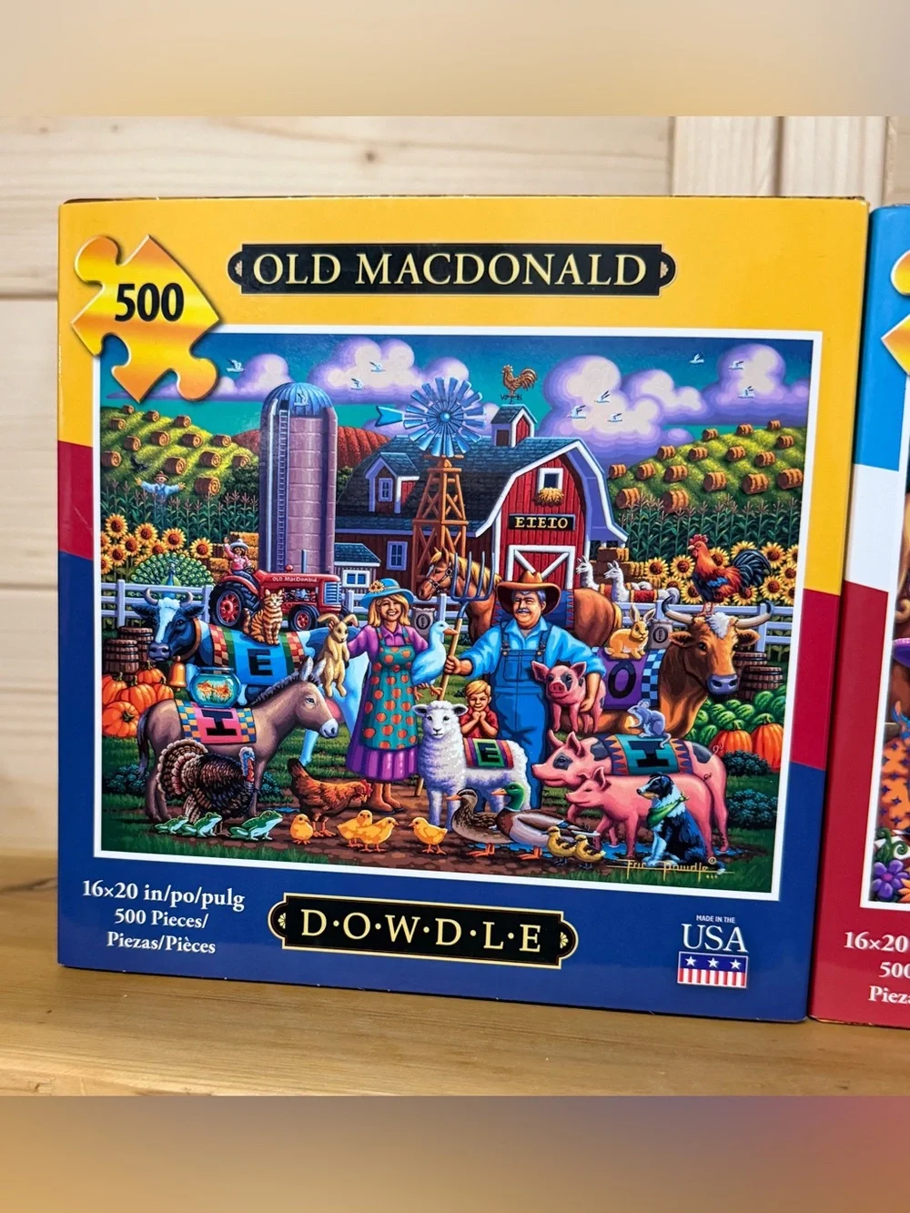 Dowdle 500-Piece Jigsaw Puzzle Pair - Old Macdonald and Little Red Hen